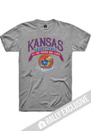 Rally Kansas Jayhawks Grey All Time Program Wins Short Sleeve T Shirt