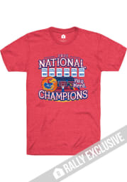 Rally Kansas Jayhawks Red 2022 National Champions Banners Short Sleeve T Shirt