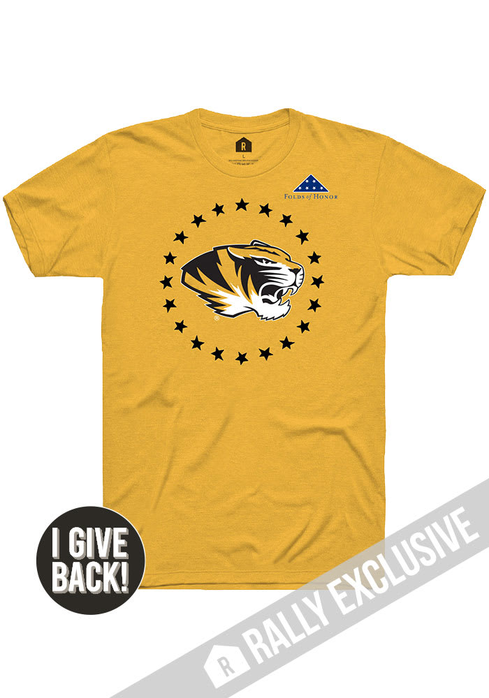 Rally Missouri Tigers Gold Folds of Honor Circle Short Sleeve Fashion T Shirt