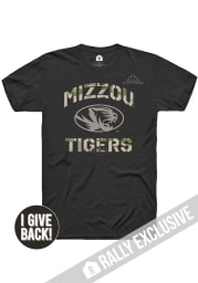 Rally Missouri Tigers Black Folds of Honor Camo Number One Short Sleeve Fashion T Shirt
