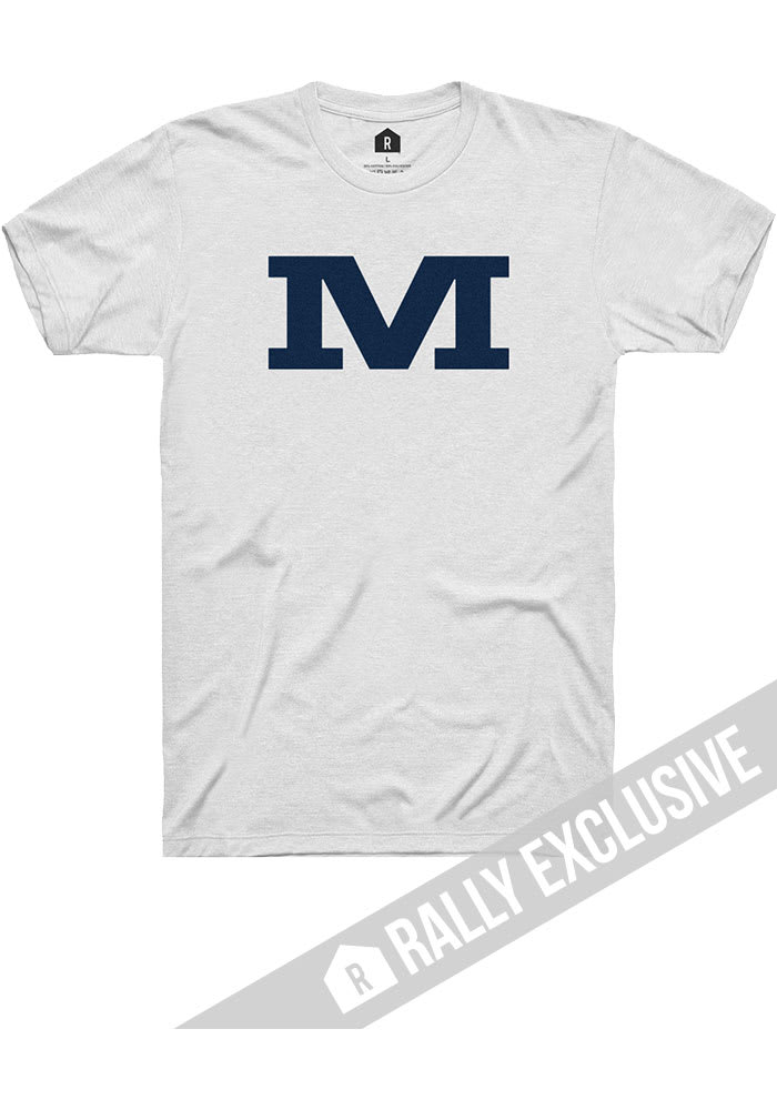 Rally Manhattan High School Indians White Team Logo Short Sleeve T Shirt
