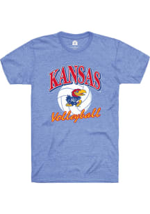 Rally Kansas Jayhawks Blue Volleyball Short Sleeve Fashion T Shirt