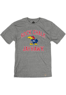 Rally Kansas Jayhawks Grey Number One Short Sleeve Fashion T Shirt