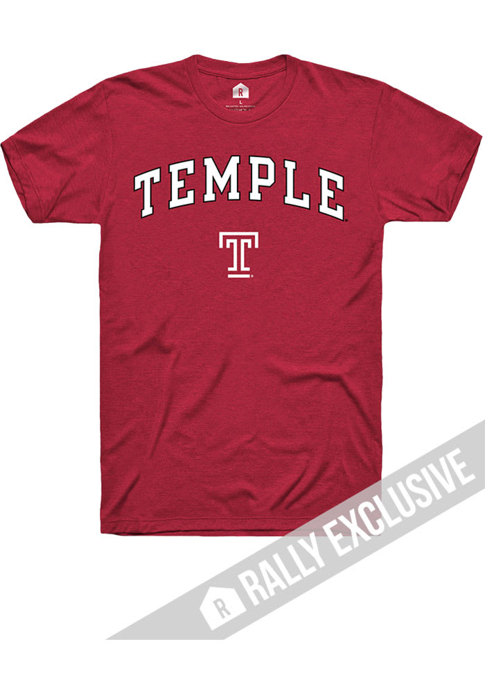 Rally Temple Owls Red Arch Mascot Short Sleeve T Shirt