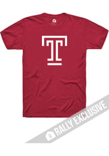 Rally Temple Owls Red Primary Logo Short Sleeve T Shirt
