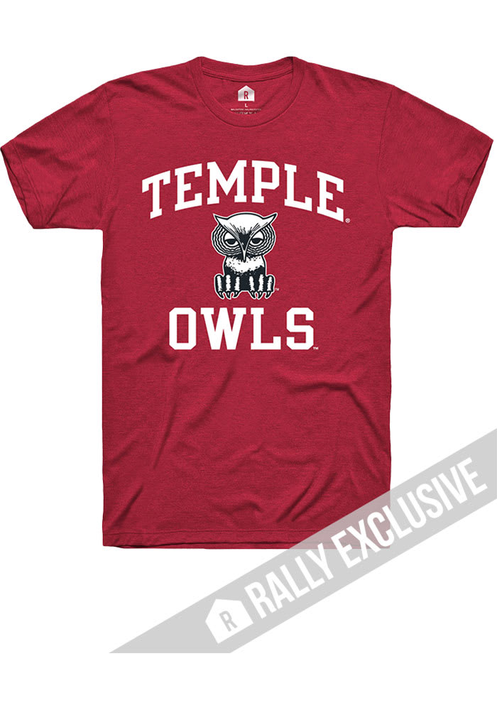 Rally Temple Owls Red No1 Graphic Short Sleeve T Shirt