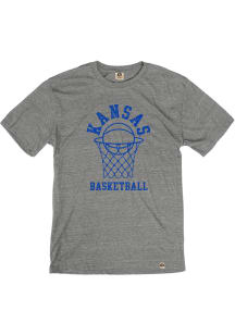 Rally Kansas Jayhawks Grey Basketball Short Sleeve Fashion T Shirt