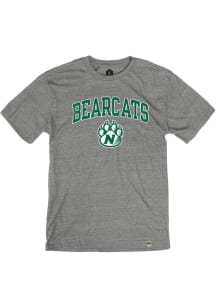 Rally Northwest Missouri State Bearcats Grey Distressed Arch Mascot Short Sleeve Fashion T Shirt