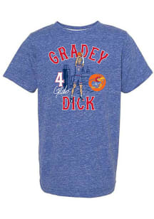 Gradey Dick Kansas Jayhawks Youth Blue Gradey Dick Jump Shot Player Tee