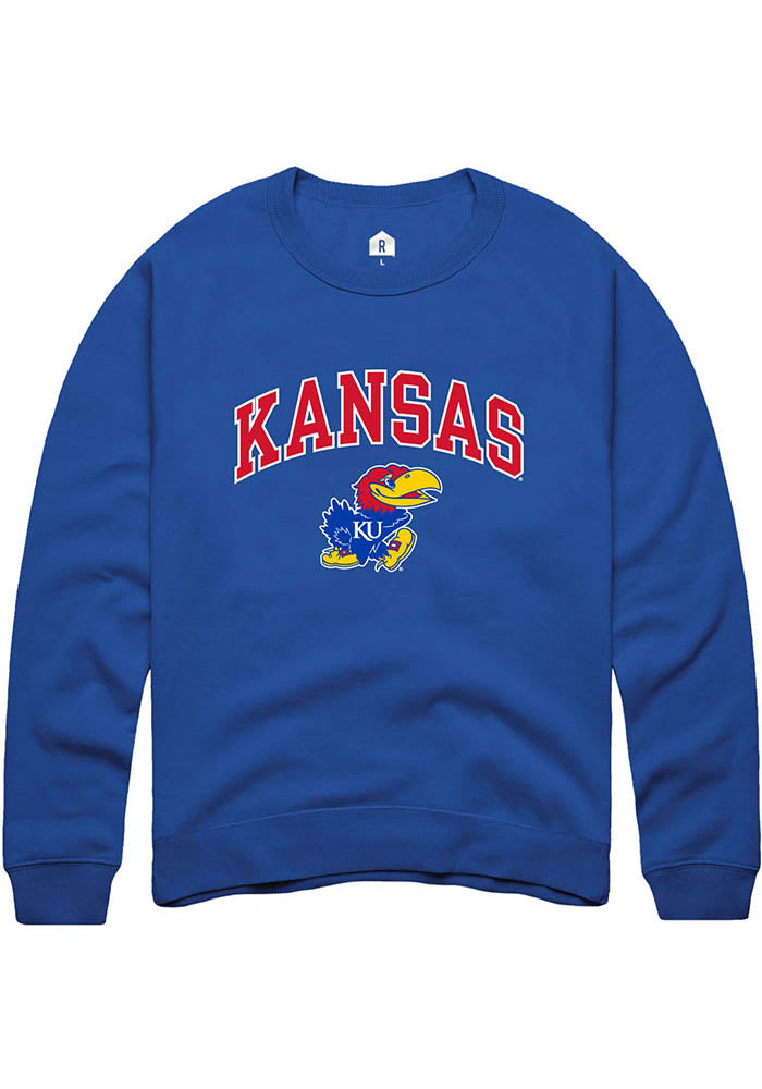 Rally Kansas Jayhawks Blue Arch Long Sleeve T Shirt