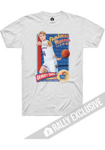 Gradey Dick Kansas Jayhawks White Basketball Freshman Phenom Short Sleeve Fashion Player T Shirt