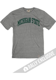 Rally Michigan State Spartans Grey Arched Name Short Sleeve Fashion T Shirt