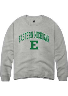 Rally Eastern Michigan Eagles Mens Grey Arch Mascot Long Sleeve Crew Sweatshirt