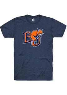 Rally Baker University Navy Blue Big Logo Short Sleeve T Shirt