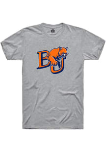Rally Baker University Grey Big Logo Short Sleeve T Shirt