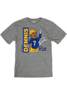 Sirvocea Dennis Pitt Panthers Grey Football Caricature Short Sleeve Fashion Player T Shirt