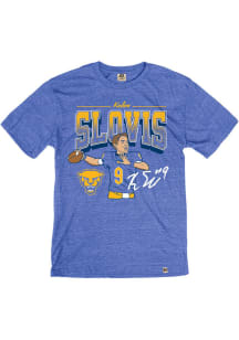 Kedon Slovis Pitt Panthers Blue Football Short Sleeve Fashion Player T Shirt