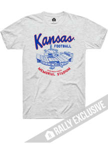 Rally Kansas Jayhawks Grey Memorial Stadium Short Sleeve T Shirt