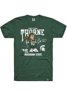 Payton Thorne Michigan State Spartans Green Football Caricature Short Sleeve Fashion Player T Sh..