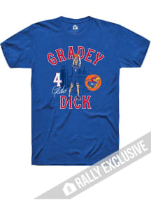 Gradey Dick Kansas Jayhawks Blue Basketball Jump Shot Short Sleeve Fashion Player T Shirt