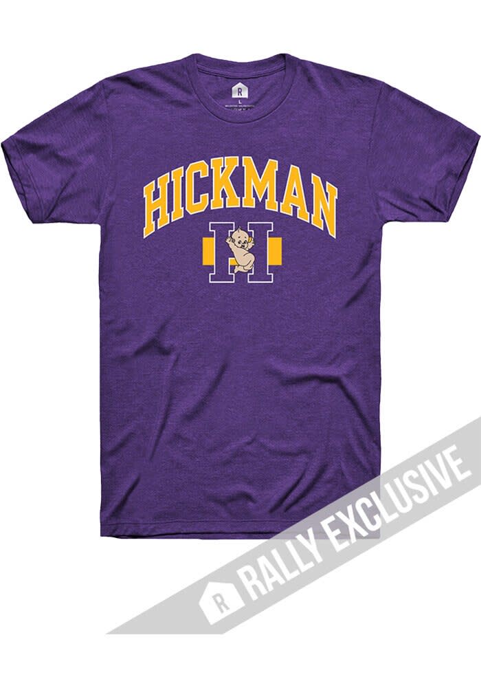 Rally Hickman High School PURPLE Arch Mascot Short Sleeve T Shirt