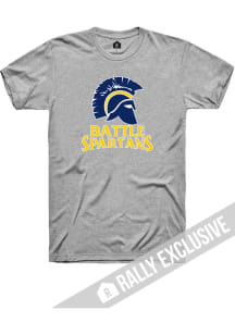 Rally Battle High School Grey Primary Team Logo Short Sleeve T Shirt
