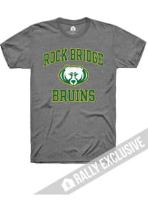 Rally Rock Bridge High School Grey Number One Design Short Sleeve Fashion T Shirt