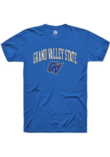 Rally Grand Valley State Lakers Blue Arch Mascot Short Sleeve T Shirt