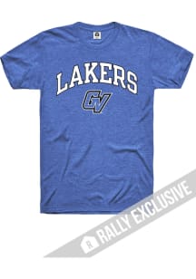 Rally Grand Valley State Lakers Blue Arch Mascot Short Sleeve Fashion T Shirt