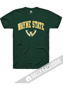 Rally Wayne State Warriors Green Arched Mascot Short Sleeve T Shirt