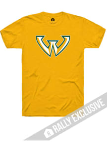 Rally Wayne State Warriors Gold Priamary Logo Short Sleeve T Shirt