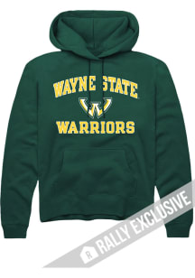 Rally Wayne State Warriors Mens Green No1 Graphic Long Sleeve Hoodie