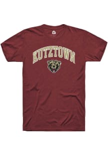 Rally Kutztown University Maroon Arched Mascot Short Sleeve T Shirt