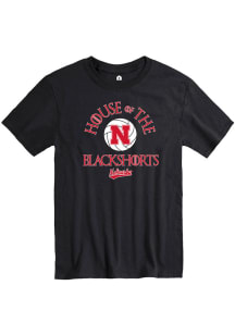 Rally Nebraska Cornhuskers Black Volleyball House of Blackshorts Short Sleeve T Shirt
