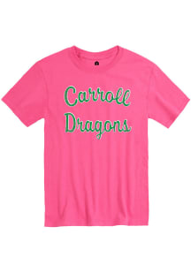 Rally Carroll High School Dragons Pink Script Short Sleeve T Shirt