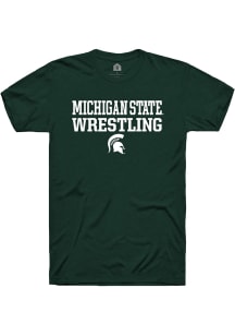 Rally Michigan State Spartans Green Stacked Wrestling Short Sleeve T Shirt