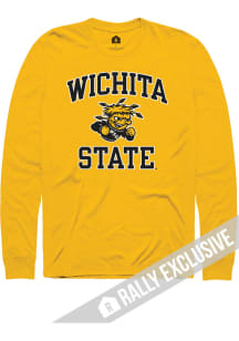 Rally Wichita State Shockers Gold Number One Design Triblend Long Sleeve T Shirt