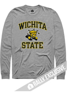 Rally Wichita State Shockers Grey Number One Design Triblend Long Sleeve Fashion T Shirt