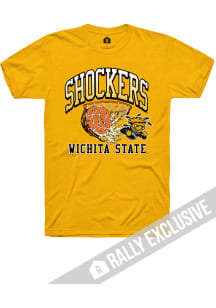 Rally Wichita State Shockers Gold Basketball Net Triblend Short Sleeve Fashion T Shirt