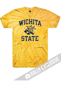 Rally Wichita State Shockers Gold Number One Tie Dye Short Sleeve T Shirt