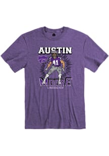 Austin Moore K-State Wildcats Purple Football Caricature Short Sleeve Fashion Player T Shirt