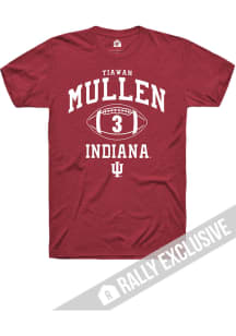 Tiawan Mullen Indiana Hoosiers Red Football Player Name and Number Short Sleeve Fashion Player T..