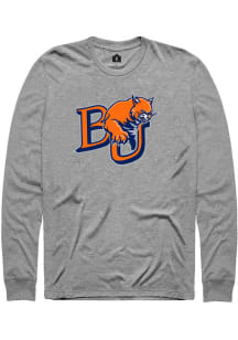 Rally Baker University Grey Big Logo Long Sleeve T Shirt