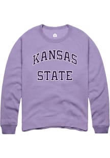 Rally K-State Wildcats Mens Lavender Arch Name Long Sleeve Crew Sweatshirt