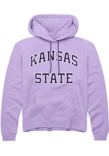 Rally K-State Wildcats Mens Lavender Arch Name Long Sleeve Hoodie