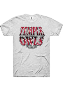 Rally Temple Owls Ash Triblend Short Sleeve Fashion T Shirt