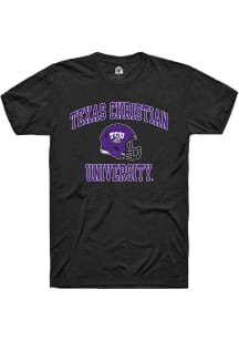 Rally TCU Horned Frogs Black Football Helmet Short Sleeve T Shirt