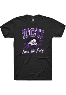 Rally TCU Horned Frogs Black Fear The Frog Short Sleeve Fashion T Shirt