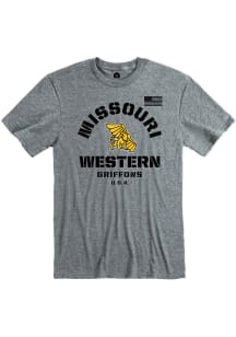 Rally Missouri Western Griffons Grey Arch Flag Short Sleeve T Shirt