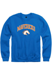 Rally UTA Mavericks Mens Blue Arch Mascot Long Sleeve Crew Sweatshirt